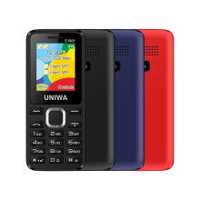 In Stock UNIWA E1801 1.77Inch Screen Unlocked 2G GSM Basic Phone Low Price Dual SIM Card Dual Standby Feature Phone